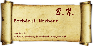 Borbényi Norbert névjegykártya