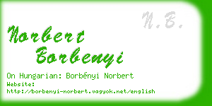 norbert borbenyi business card